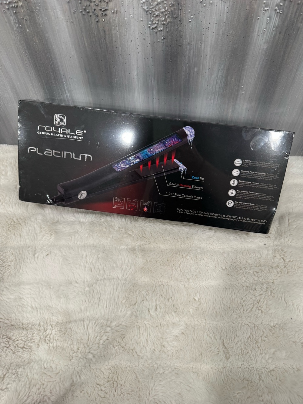 NEW Royale Platinum Genius Heating Element 1.25 Flat Iron - Picture 3 of 4